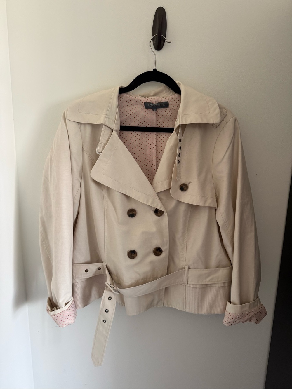 Trendy Cropped Beige Double-Breasted Trench Coat